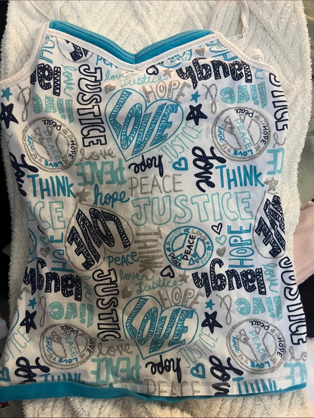 Kids White Graphic Tank Top